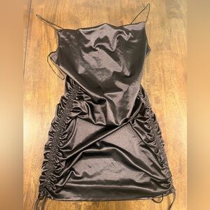 Divided Balck short Slip Dress